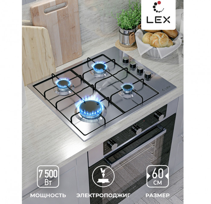 Газовая варочная панель LEX GVS 644-1 IX