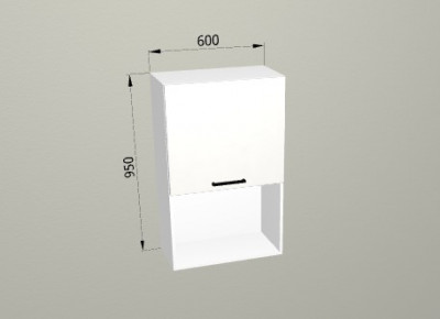 Шкаф навесной 600/950 горизонтальный 2 яруса с полкой Санвут МДФ