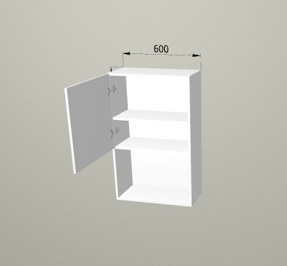 Шкаф навесной 600/950 горизонтальный 2 яруса с полкой Санвут МДФ