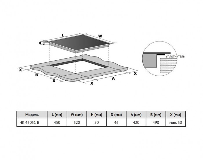 Электрическая варочная панель Korting HK 43051 B