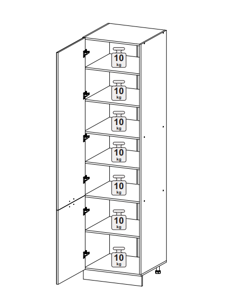Пенал 600 глухой Олива металлик