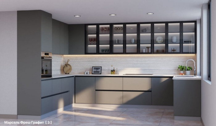 Шкаф верхний 1000 глубокий высокий горизонтальный Марсель Гола 