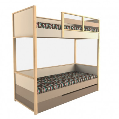 Кровать 2х-ярусная с фальш панелью Робин Wood 