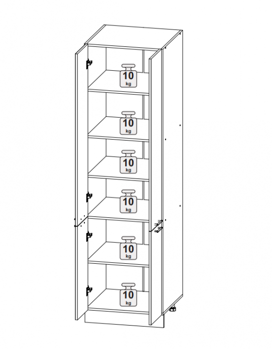 Пенал 600 глухой с 2 створками Олива металлик