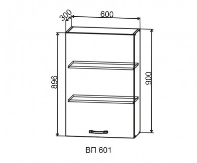 Шкаф верхний 601/900 с 1 ств. Фортуна ДСВ