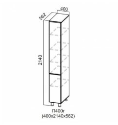 Пенал глухой 2 створки 400/2140 Квадро СВ 