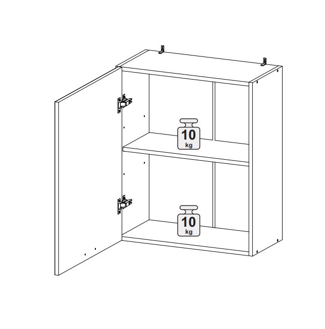 Шкаф верхний 600 с 1 створкой Олива металлик