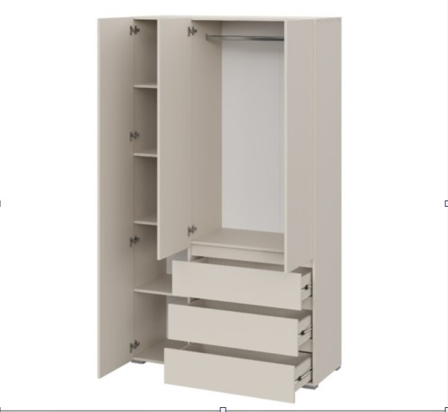 Шкаф с ящиками Люмо 3-х створчатый 1200
