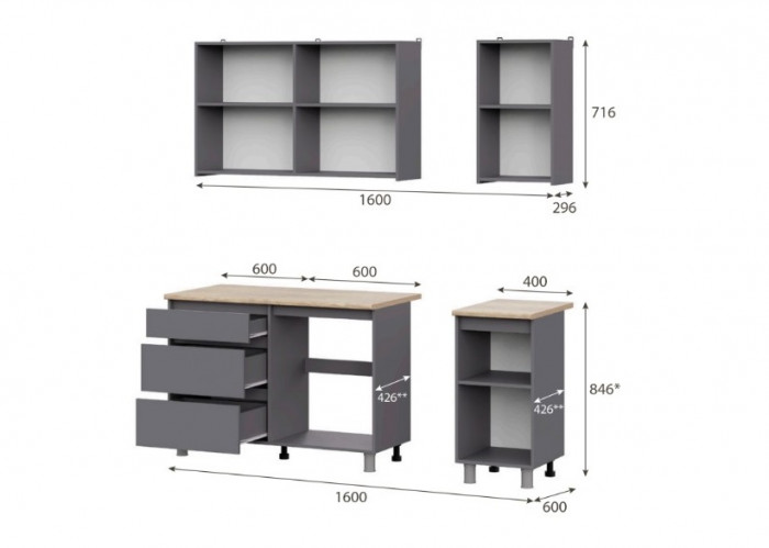 Кухонный гарнитур 1600 Денвер