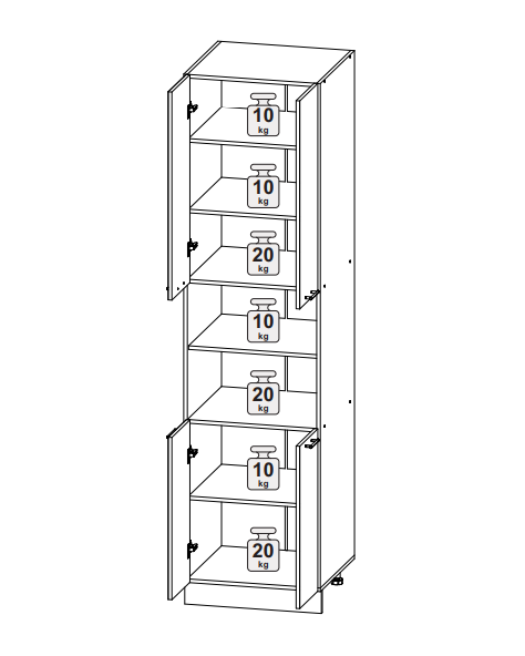 Пенал 600 с 2 створками и нишей под духовку (премьер) Олива глянец