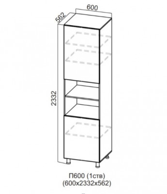 Пенал с нишей 1 ств. 600/2332 Квадро СВ 