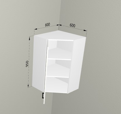 Шкаф навесной 600х600/950 угловой Санвут МДФ