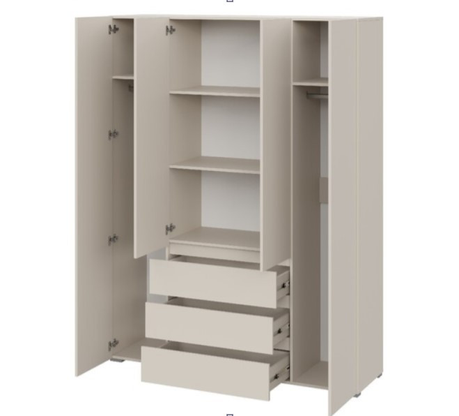 Шкаф с ящиками Люмо 4-х створчатый