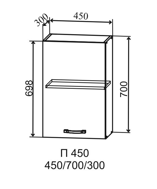 Шкаф верхний 450/700 Тренто