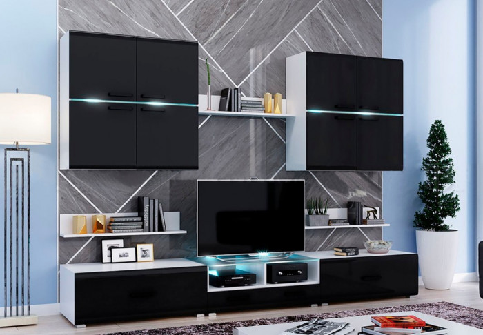 Тумба под ТВ со стеклом Квадро