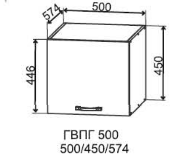 Шкаф верхний 500/450 горизонтальный глубокий Квадро (ДСВ)