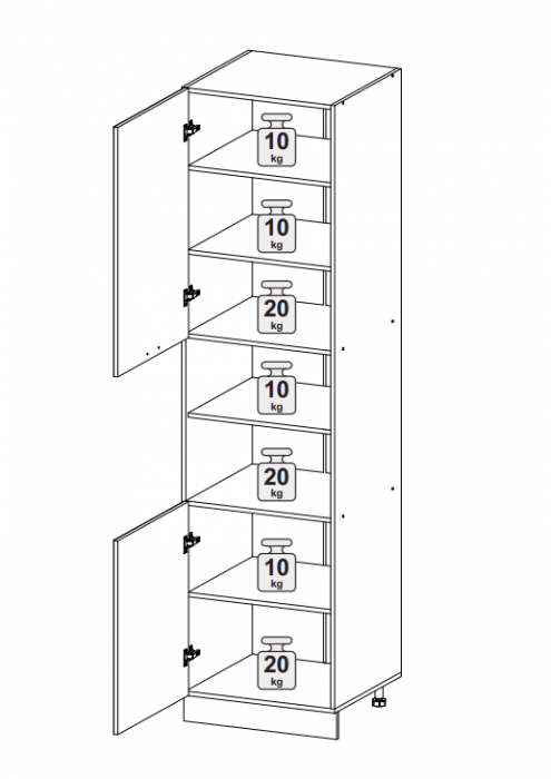 Пенал 600 с 1 створкой и нишей под духовку (премьер) Олива глянец