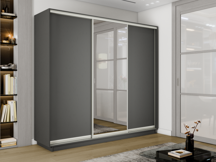 Шкаф купе 3-х дв. 2 ДСП и зеркало 1800/2200/450 Экспресс 2