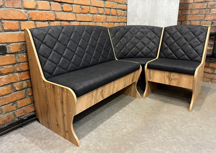 Кухонный уголок малый Барон-2 кожзам черный