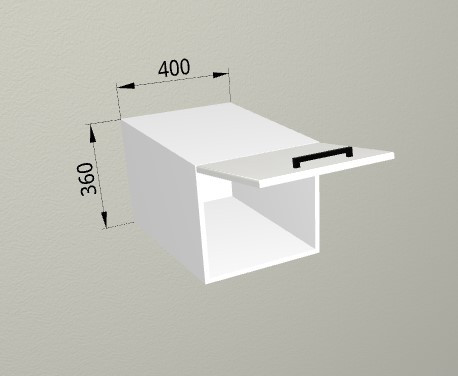 Шкаф навесной 400 горизонтальный глубокий Санвут МДФ