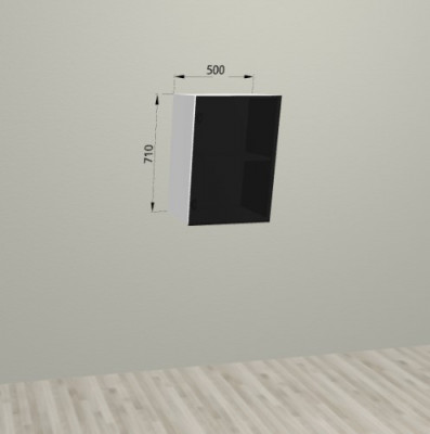 Шкаф навесной со стеклом в ал. проф. 500 Санвут