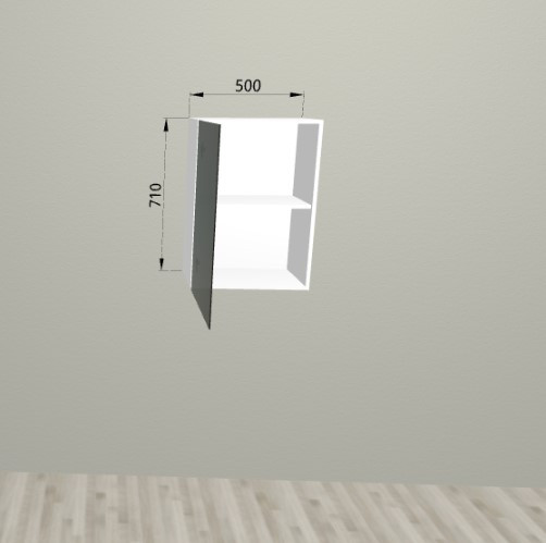 Шкаф навесной со стеклом в ал. проф. 500 Санвут