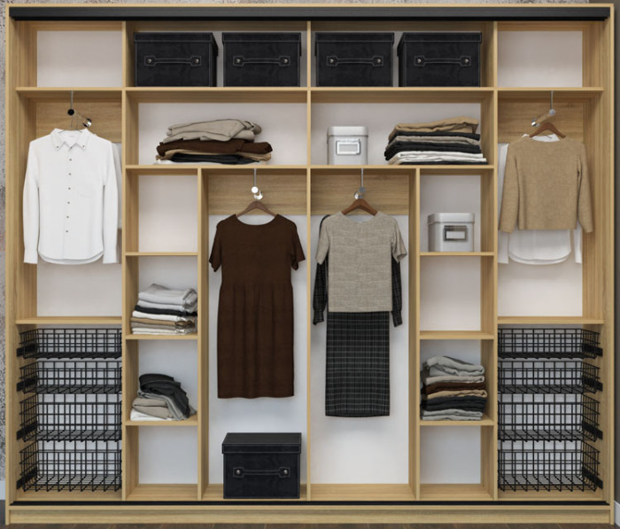 Шкаф купе Лофт 3000 глубина 470 фасад ЛДСП 3г