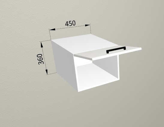 Шкаф навесной 450 горизонтальный глубокий Санвут МДФ