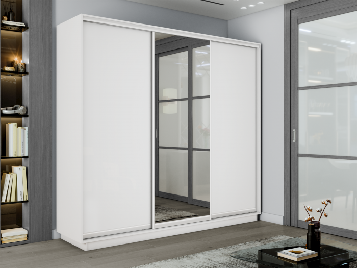 Шкаф купе 3-х дв. 2 ДСП и зеркало 2100/2200/450 Экспресс 2