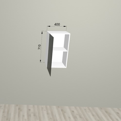 Шкаф навесной со стеклом в ал. проф. 400 Санвут