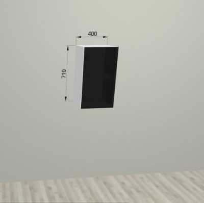 Шкаф навесной со стеклом в ал. проф. 400 Санвут