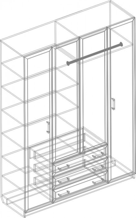 Шкаф 4-х створчатый Наоми Велес