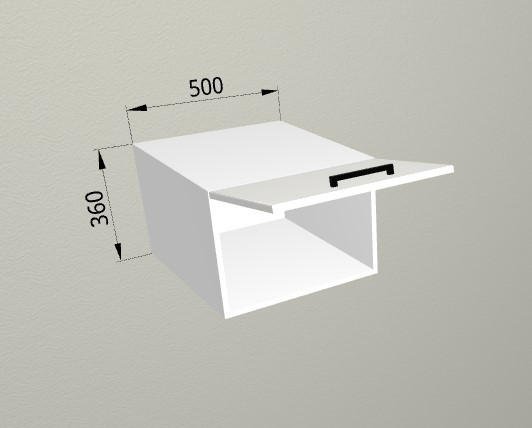 Шкаф навесной 500 горизонтальный глубокий Санвут МДФ