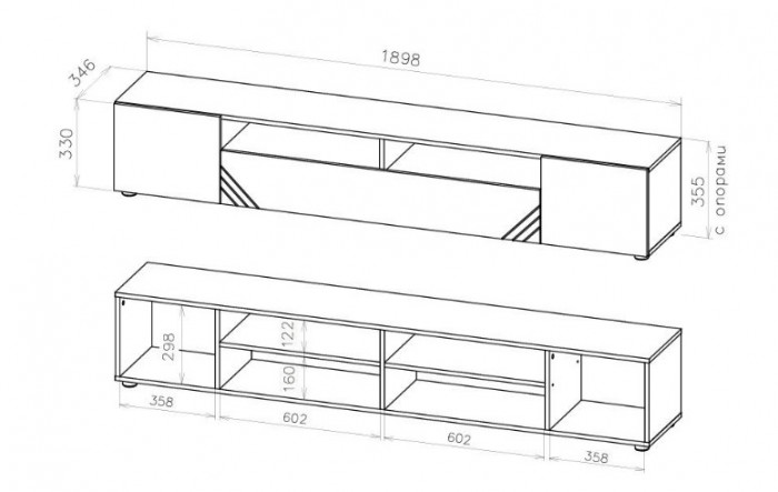 Тумба для телевидеоаппаратуры Байкал NN-Мебель