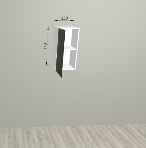 Шкаф навесной со стеклом в ал. проф. 350 Санвут