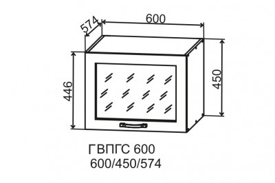 Шкаф верхний горизонтальный глубокий со стеклом 600/450 Фортуна ДСВ
