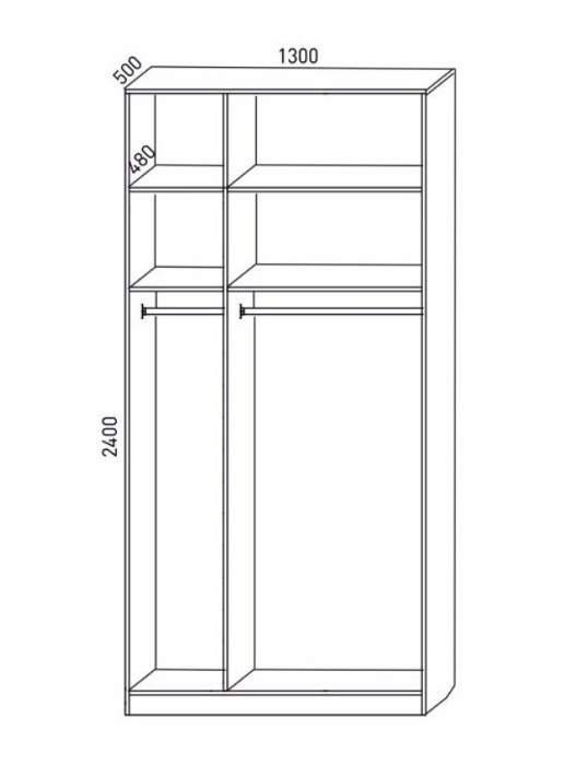 Шкаф М6-3.1 П+П 130 с антресолью
