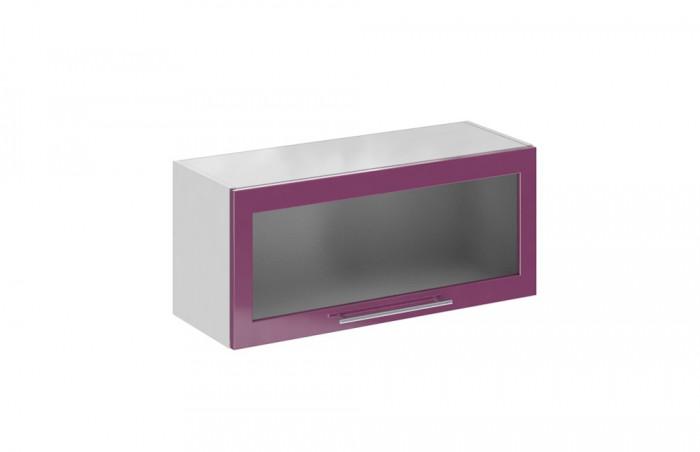 Шкаф верхний 800 горизонтальный со стеклом Олива