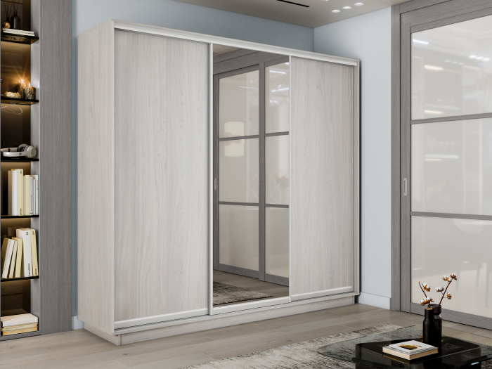 Шкаф купе 3-х дв. 2 ДСП и зеркало 2400/2200/450 Экспресс 2