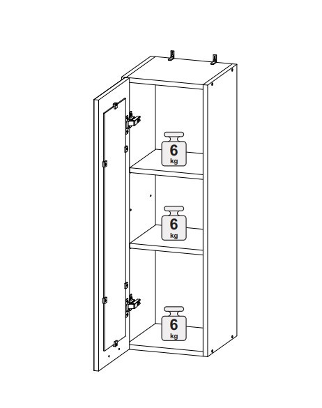 Шкаф верхний 300 со стеклом (премьер) Олива глянец
