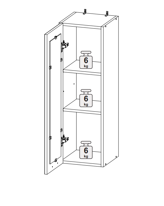 Шкаф верхний 300 (премьер) Олива металлик