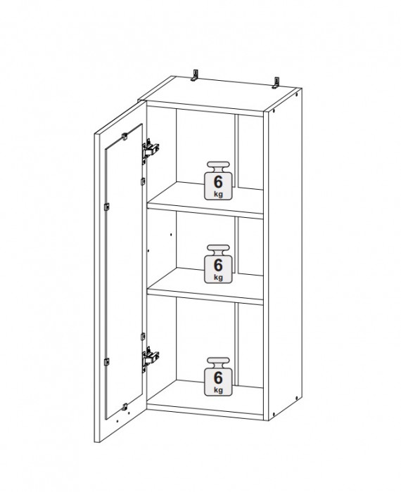 Шкаф верхний 400 со стеклом (премьер) Олива глянец