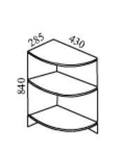Шкаф нижний 285 торцевой правый Мальва