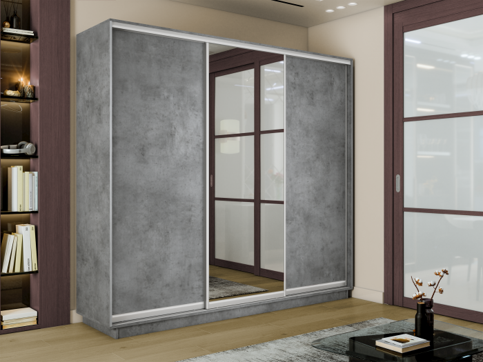 Шкаф купе 3-х дв. 2 ДСП и зеркало 2400/2400/450 Экспресс 2