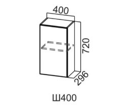 Шкаф навесной 400/720 Квадро СВ 