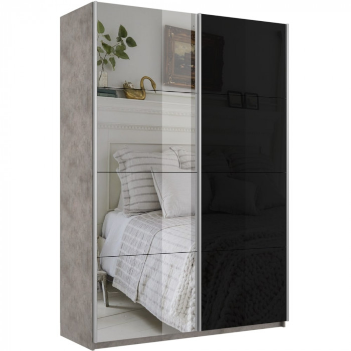 Шкаф купе Прайм 2-х дв. со стеклом и зеркалом 1200 Е1