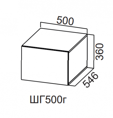 Шкаф верхний 500 горизонтальный глубокий Вектор (корпус Белый)