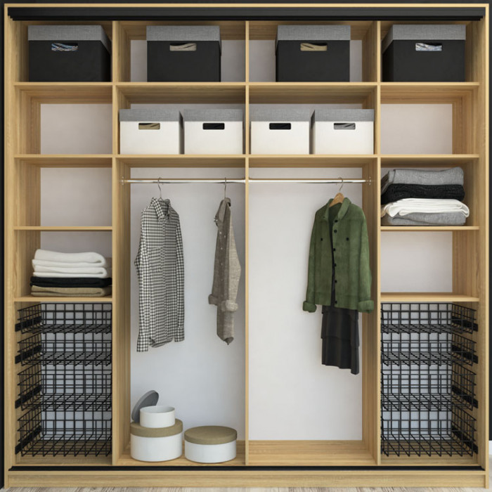 Шкаф купе Лофт 2400 глубина 470 фасад МДФ бетон +