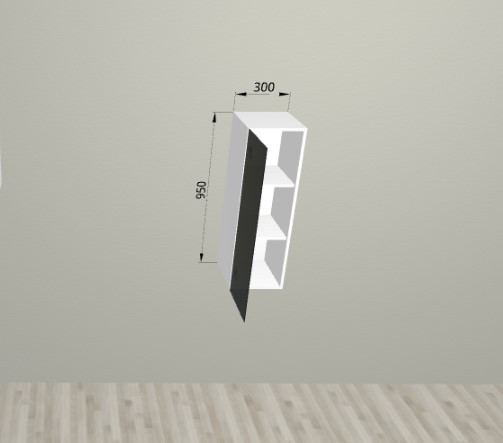 Шкаф навесной со стеклом в ал. проф. 300/950 Санвут