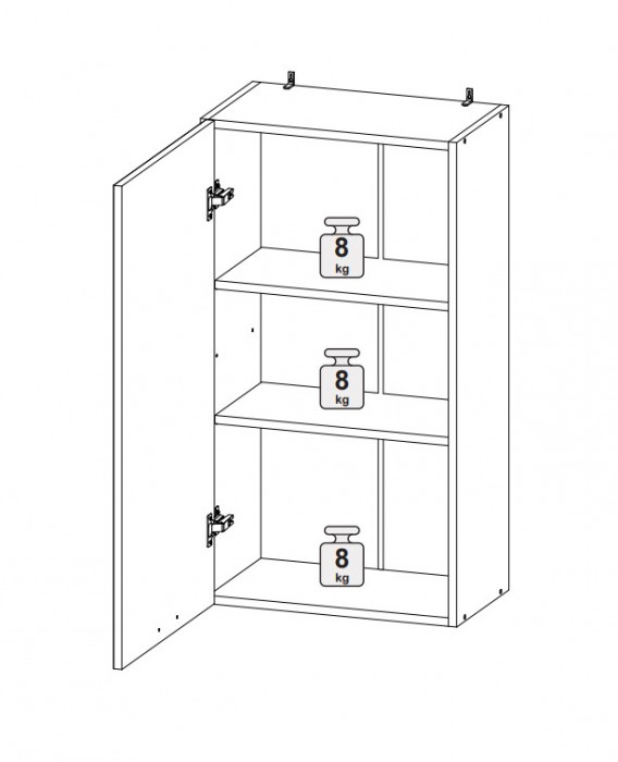 Шкаф верхний 500 (премьер) Олива металлик